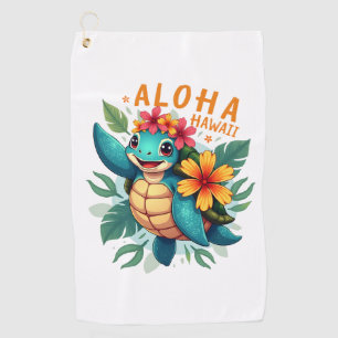 Hawaiian-Shirt Aloha Hawaii Sea Turtle Girl Women Golf Towel