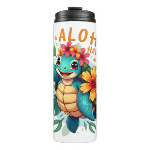 Hawaiian-Shirt Aloha Hawaii Sea Turtle Girl Women Thermal Tumbler