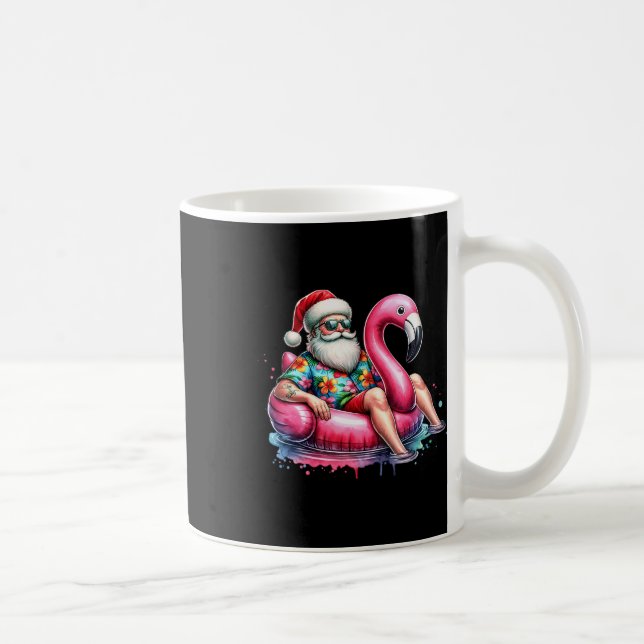 Hawaiian Shirt Santa Flamingo Floatie Christmas In Coffee Mug (Right)