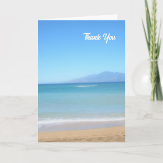 Hawaiian Shore and Ocean Folded Thank You Card