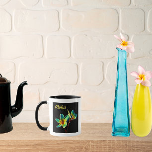 Hawaiian STUNNING Plumeria Watercolor Theme Mug