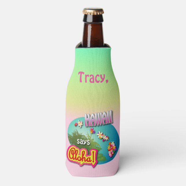 Hawaiian Style Bottle Cooler (Bottle Front)