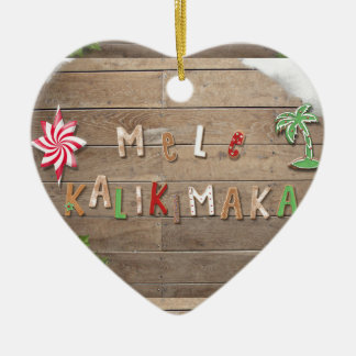 Hawaiian Style Gingerbread Greeting Ceramic Ornament