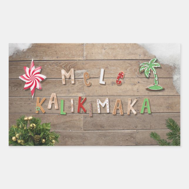 Hawaiian Style Gingerbread Greeting Sticker (Front)