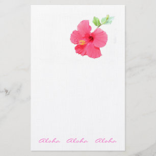 Hawaiian Style Hibiscus Stationery Customize-able