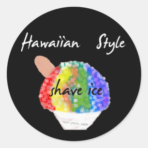 Hawaiian Style Shave Ice Round Sticker