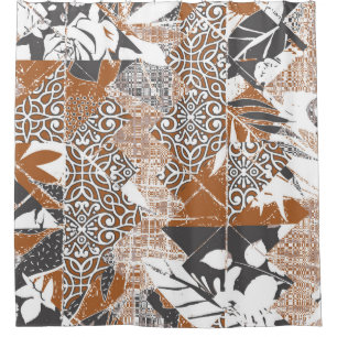 Hawaiian style tapa tribal fabric abstract patchwo