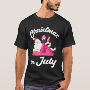 Hawaiian Summer Santa Inflatable Flamingo Christma T-Shirt