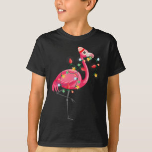 Hawaiian Summer Tropical Flamingo Funny Christmas T-Shirt