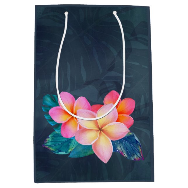 Hawaiian Sunrise Plumeria Tall Gift Bag (Front)