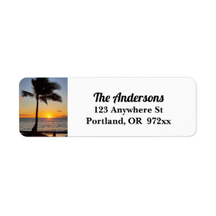Hawaiian Sunset and Palm Tree