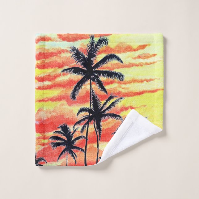 Hawaiian Sunset Coco Palms  Wash Cloth (Wash Cloth)