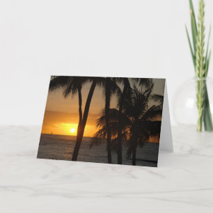 Hawaiian Sunset greeting card blank