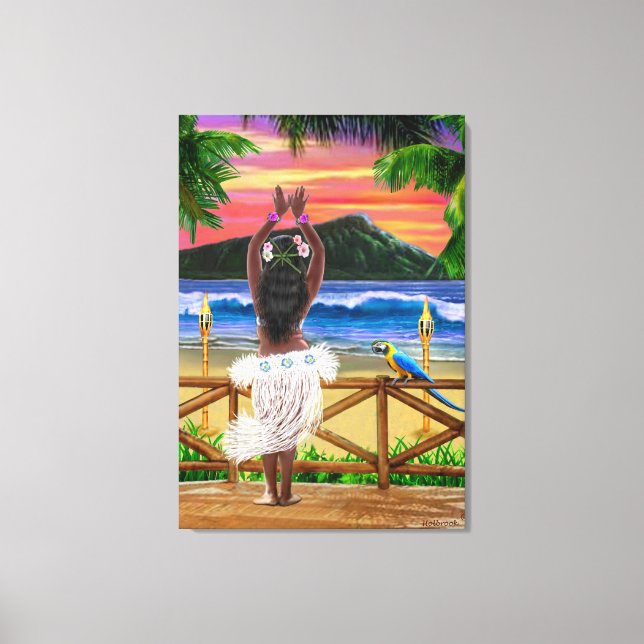 HAWAIIAN SUNSET HULA CANVAS PRINT (Front)