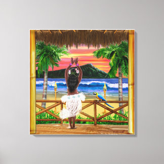 HAWAIIAN SUNSET HULA CANVAS PRINT