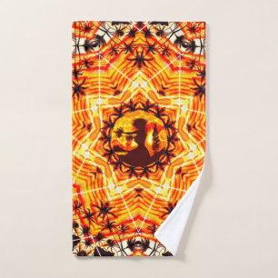Hawaiian Sunset Hula Palms Hand Towel