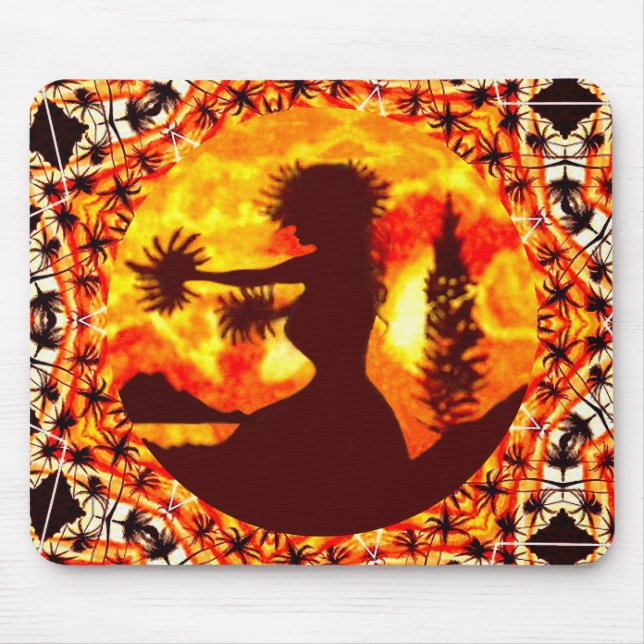 Hawaiian Sunset Hula Palms  Mouse Pad (Front)