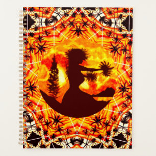 Hawaiian Sunset Hula Palms Planner