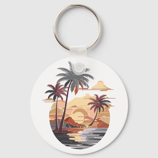 Hawaiian sunset  keychain (Front)