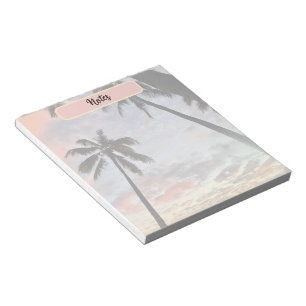 Hawaiian Sunset Palm Tree Notepad