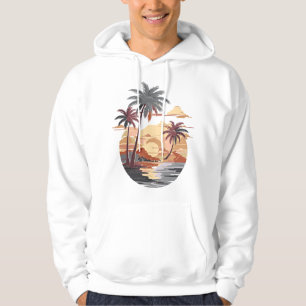 Hawaiian sunset with palm tree. hoodie