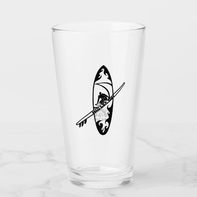 Hawaiian Surf Guy Water Beer Glasses (Front)