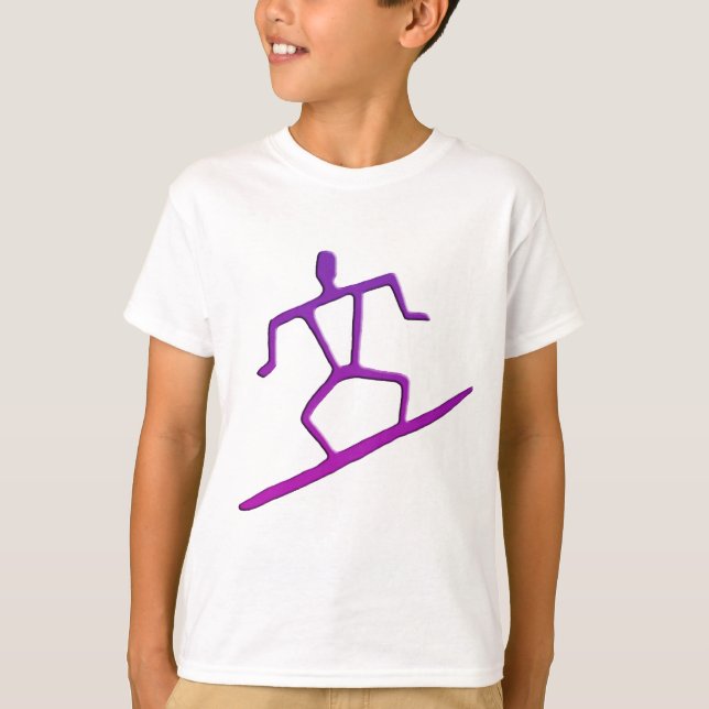 Hawaiian Surfer Petroglyph Kid's T-Shirt (Front)
