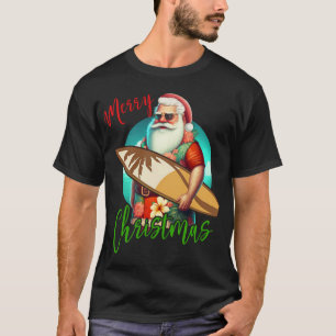Hawaiian Surfing Santa Christmas Pajama Hawaii T-Shirt