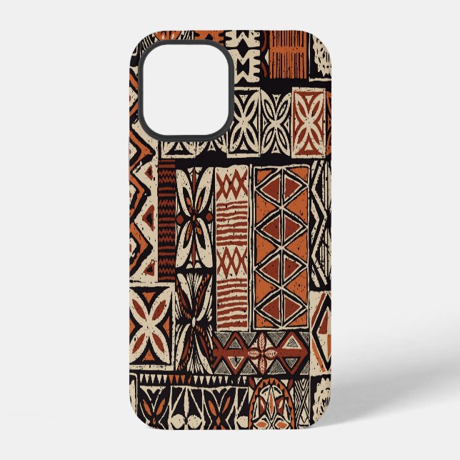 Hawaiian Tapa: Tribal Patchwork iPhone Case (Back)