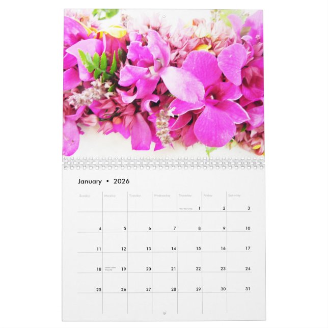 Hawaiian Themed Lei Calendar 2014 (Jan 2026)
