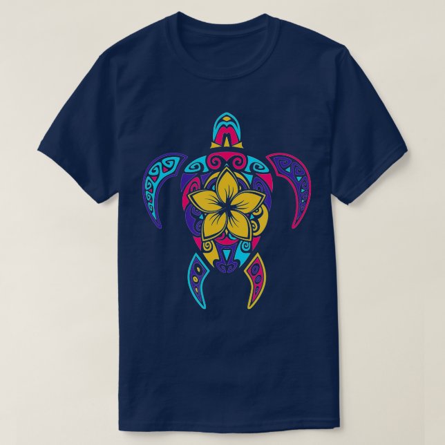 Hawaiian Tie Dye Sea Turtle  T-Shirt (Design Front)