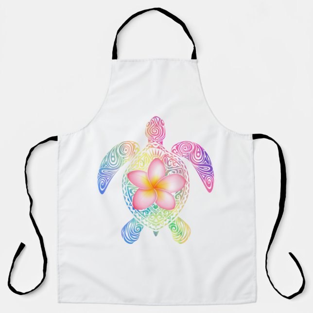 Hawaiian Tie Dye Sea Turtle T-shirt Apron (Front)