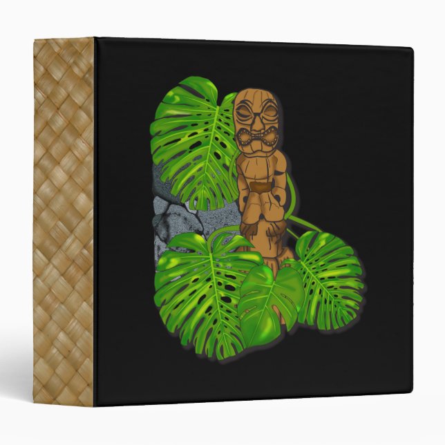 Hawaiian Tiki Lauhala Binder (Front/Spine)