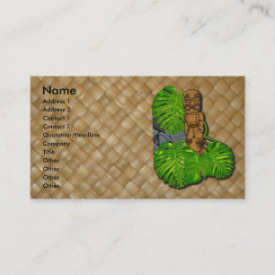 Hawaiian Tiki Lauhala Business Cards