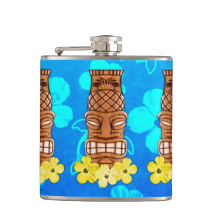 Hawaiian Tiki Mask Hip Flask