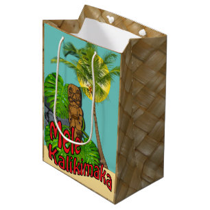 Hawaiian Tiki Mele Kalikimaka Christmas Day Medium Medium Gift Bag