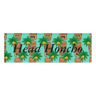 Hawaiian Tiki Repeat Pattern Name Tag