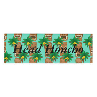 Hawaiian Tiki Repeat Pattern Name Tag