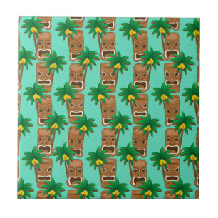 Hawaiian Tiki Repeat Pattern Tile