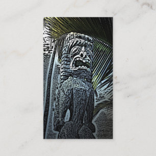 Hawaiian tiki statue customizable business cards