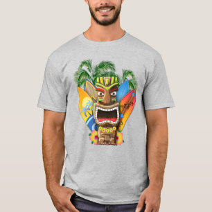Hawaiian Tiki Surfing T-Shirt
