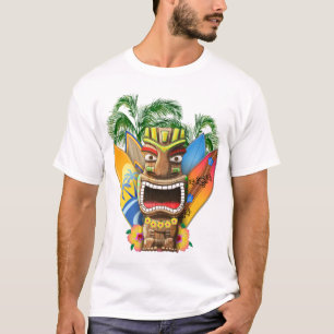 Hawaiian Tiki Surfing T-Shirt