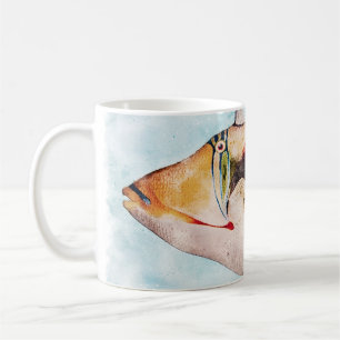 Hawaiian Triggerfish Fish Watercolor Coffee Mug