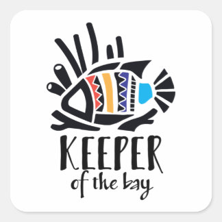 Hawaiian Triggerfish in Tropical Colours Square Sticker