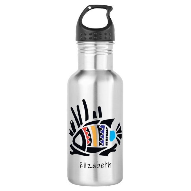 Hawaiian Triggerfish in Tropical Colours Stainless 532 Ml Water Bottle (Front)