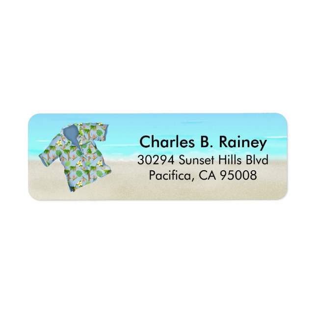 Hawaiian Tropical Beach Shirt Retour Adresse (Devant)