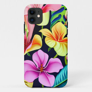 Hawaiian Tropical Blooms  iPhone 11 Case