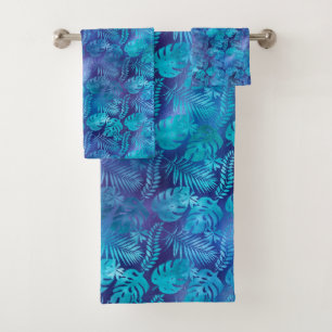 HAWAIIAN TROPICAL BLUE SAPPHIRE BATHROOM TOWEL SET