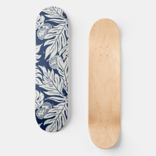 Hawaiian Tropical breadfruit ulu in indigo Skateboard