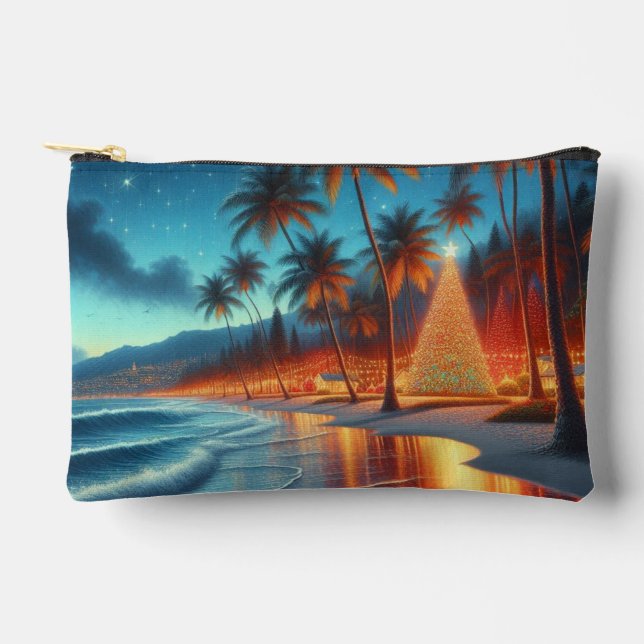 Hawaiian/Tropical Christmas  Accessory Pouch (Front)
